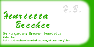 henrietta brecher business card